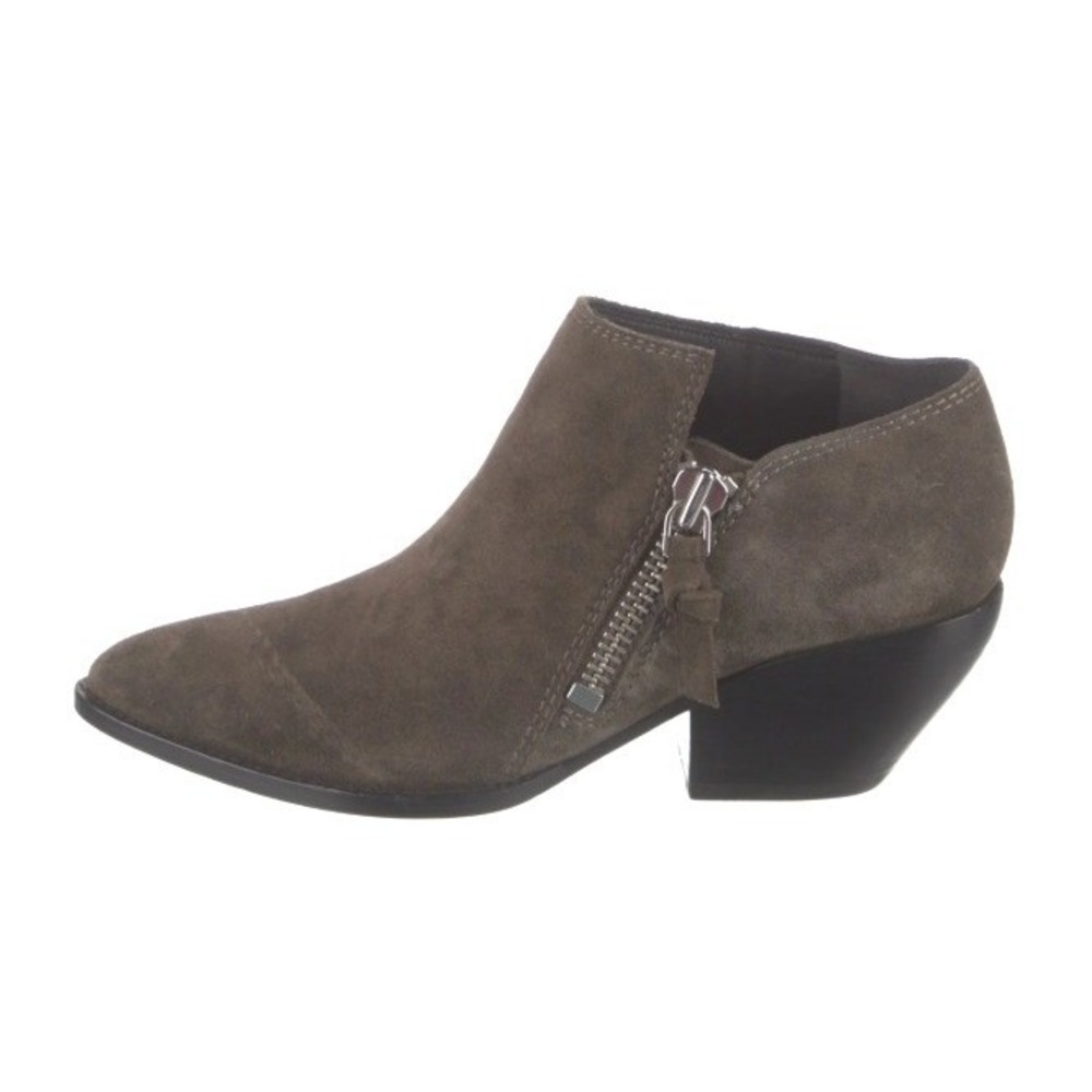 Sigerson Morrison Hannah Suede Booties Chocolate Brown Pointed Toe 38 / US 7.5–8